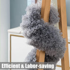 Upgraded Long Handle Microfiber Feather Ceiling Duster for Dust Cleaning Extendable Pole 30-100 Inch for Cleaning High Cobweb Stick High Ceiling Fan - Stainless Steel,Grey GenzVybs