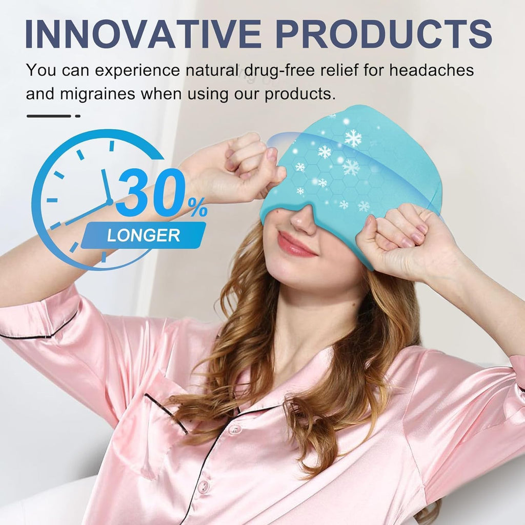 Migraine Relief Cap for Migraines, Headaches, Sinuses, Tension Relief Headache Relief Cap Hot and Cold Therapy Relaxing Thermax Migraine Cap, Migrane Relaxing Cap - Multicolor GenzVybs